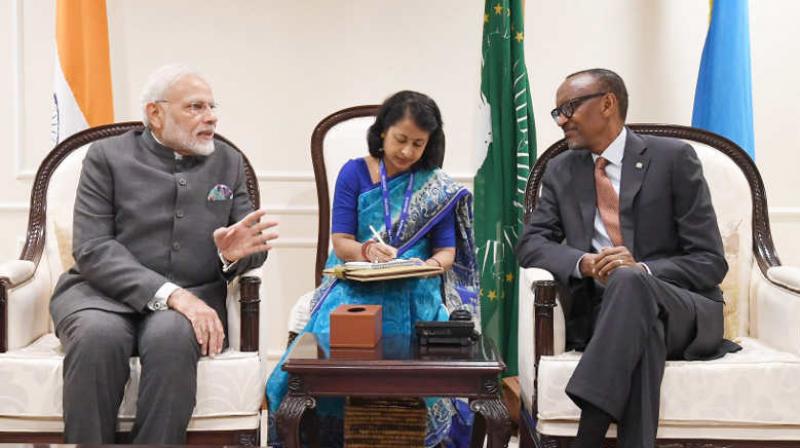 PM Narender Modi and Rawanda President