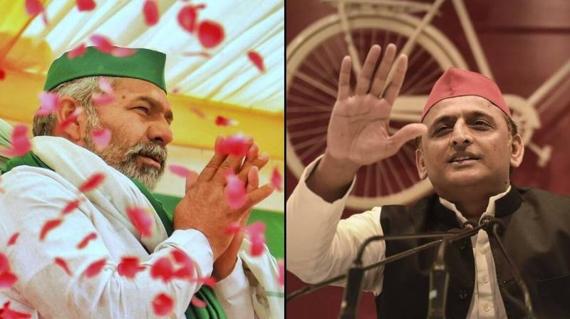 Rakesh Tikait, Akhilesh Yadav 