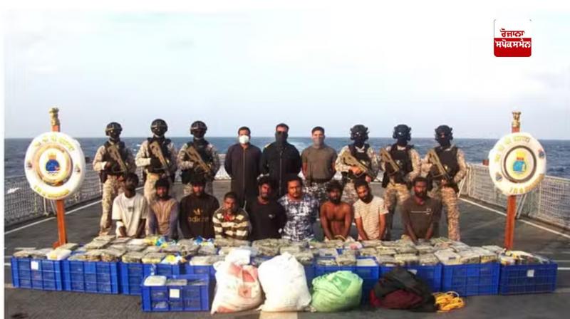 ਭਾਰਤੀ ਜਲ ਸੈਨਾ ਨੇ ਸ਼੍ਰੀਲੰਕਾਈ ਜਲ ਸੈਨਾ ਵਲੋਂ ਨਸ਼ੀਲੇ ਪਦਾਰਥਾਂ ਨਾਲ ਫੜੇ ਗਏ ਨਸ਼ਾਂ ਤਸਕਰ 