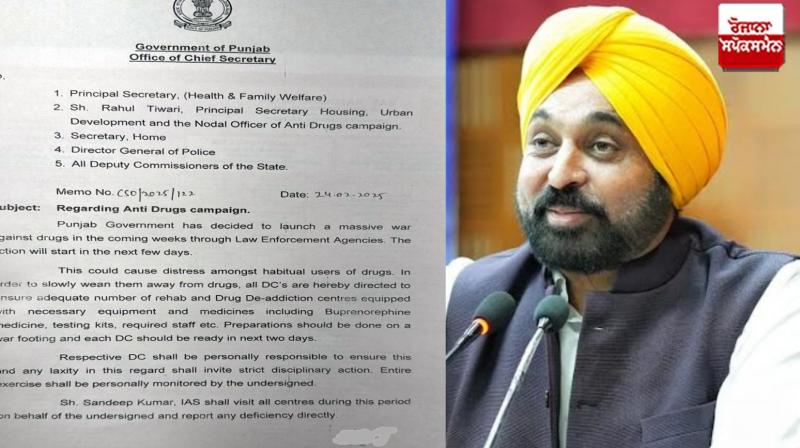 Punjab government's big step to prevent drugs, orders issued to all DCs, DGPs and Health Directors