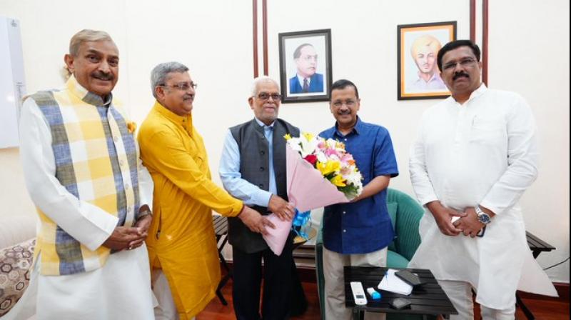 ਸੁਪਰੀਮ ਕੋਰਟ ਦੇ ਸਾਬਕਾ ਜੱਜ ਬੀ ਸੁਦਰਸ਼ਨ ਰੈੱਡੀ ਨੇ ‘ਆਪ' ਕਨਵੀਨਰ ਅਰਵਿੰਦ ਕੇਜਰੀਵਾਲ ਨਾਲ ਕੀਤੀ ਮੁਲਾਕਾਤ