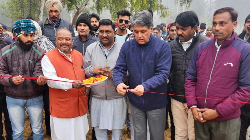 MP Manish Tiwari inaugurated the open air gym set up in Small Flats, Maloa