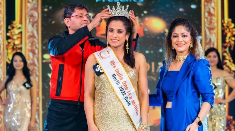 Puneet Kaur, the winner of Mrs India (North Zone) 