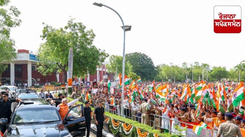 Prime Minister Modi arrives on two-day Gujarat tour, holds road show in Vadodara