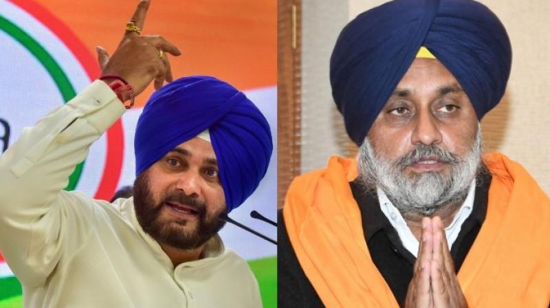 Navjot Singh Sidhu and Sukhbir Singh Badal