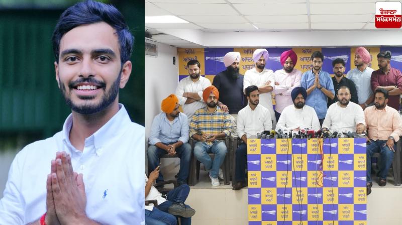 ਪ੍ਰੈਸ ਕਾਨਫ਼ਰੰਸ ਦੌਰਾਨ ਜਾਣਕਾਰੀ ਦਿੰਦੇ ਹੋਏ ‘ਆਪ’ ਦੇ ਯੂਥ ਆਗੂ ਅਤੇ ਪੰਜਾਬ ਯੂਥ ਵਿਕਾਸ ਬੋਰਡ ਦੇ ਚੇਅਰਮੈਨ ਪਰਮਿੰਦਰ ਸਿੰਘ ਗੋਲਡੀ 