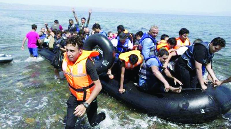 The decrease in the number of crossing of the Mediterranean Sea