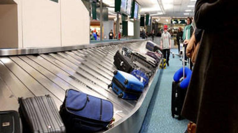 Woman boards luggage belt assuming it will take her to plane