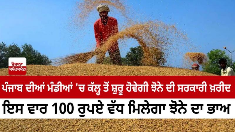 Government purchase of paddy will start from tomorrow in the mandis of Punjab