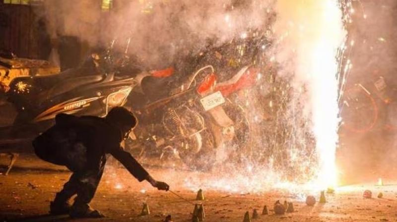 Crackers went off all night in Delhi