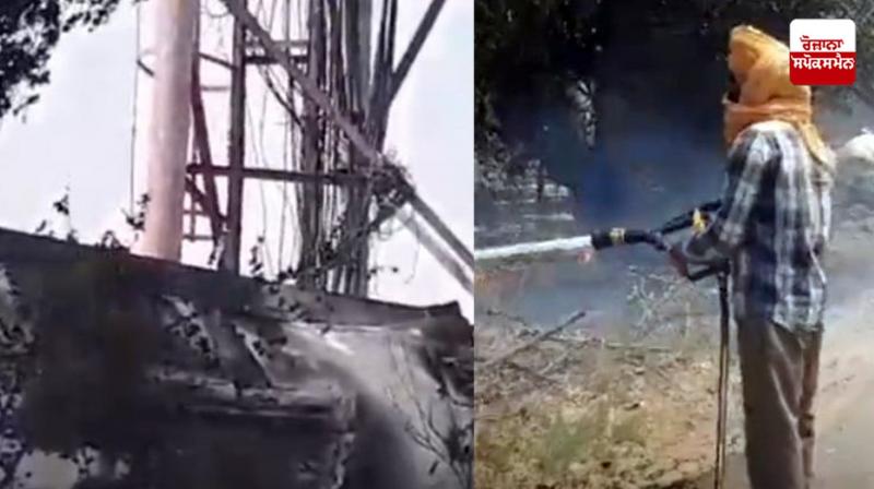 ਮੋਬਾਈਲ ਟਾਵਰ ਨੂੰ ਲੱਗੀ ਭਿਆਨਕ ਅੱਗ