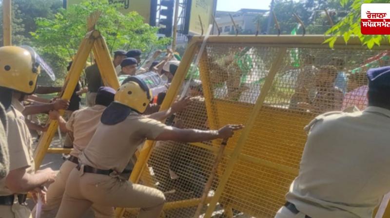 Farmer organizations enter Chandigarh, breaking barricades set up by Chandigarh Police