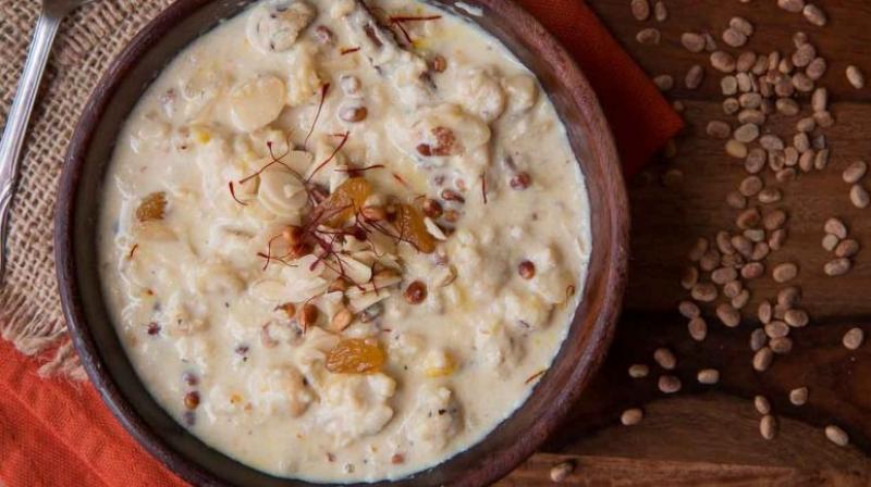 Cheese Saffron Almond Kheer Food Recipes
