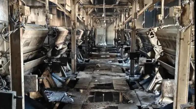 The picture of the fire in the factory