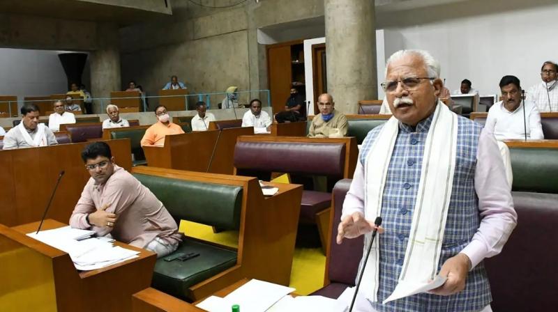 CM Manohar Lal Khattar during assembly session 