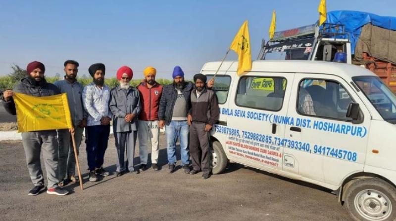 Sarbatt Da Bhala Seva Society's ambulance is present day and night to take care of the farmers