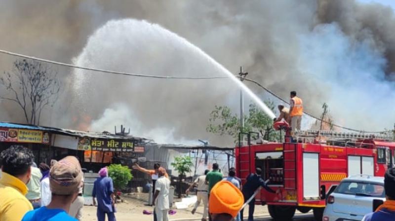 fire near rail coach factory in kapurthala