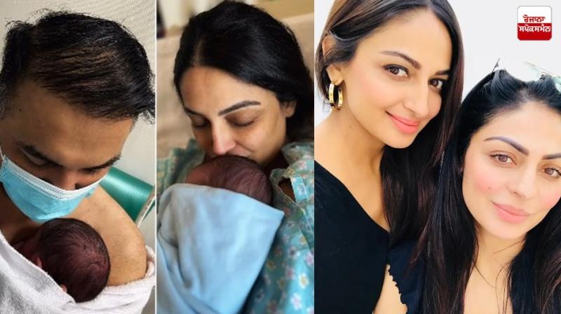 ਰੁਬੀਨਾ ਤੇ ਗੁਰਬਖਸ਼ ਚਾਹਲ ਆਪਣੇ ਪੁੱਤਰ ਪਿਆਰ ਕਰਦੇ ਹੋਏ 