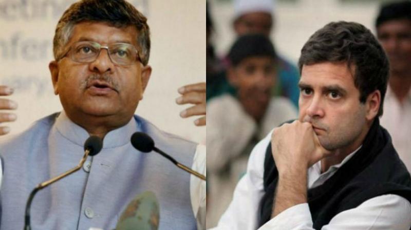 Data leak: Ravi Shankar Prasad seeks Rahul Gandhi's apology