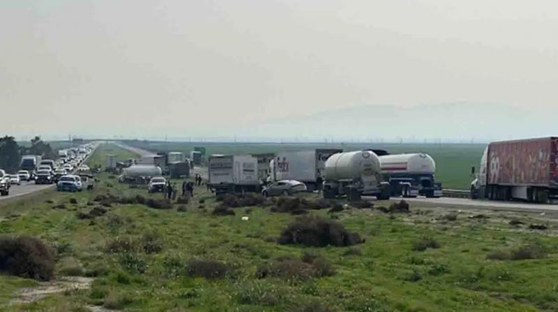 Massive vehicle pileup on California highway leaves 2 dead, 9 injured
