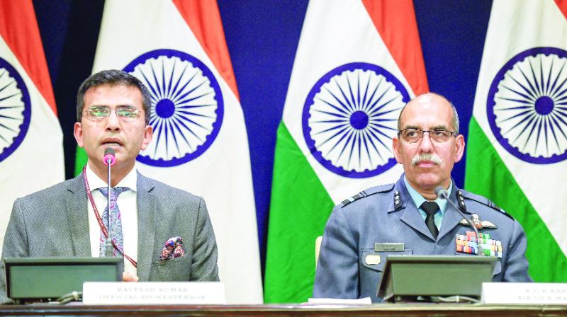 Ministry spokesman Ravish Kumar talking to reporters