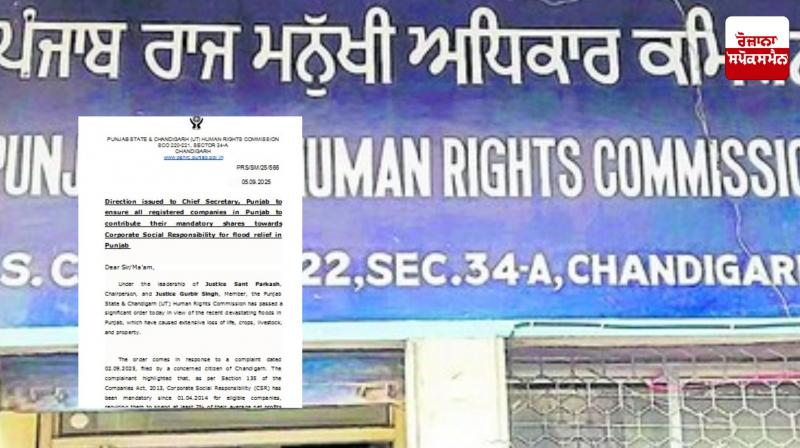All registered companies in Punjab should ensure their contribution towards flood relief: Human Rights Commission
