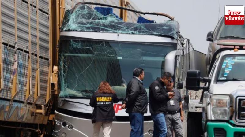 A freight train collided with a bus outside Mexico City, killing 10 people