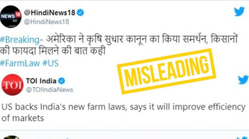  Fact check: US did not support agricultural laws, many media reports misleading