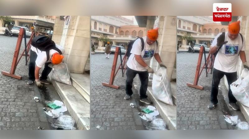 Foreign white men started doing the service of picking up garbage lying in the corridors of Sri Harmandir Sahib.