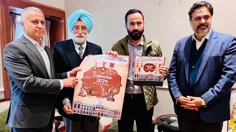  New year calendar of Punjab Sports University released by Meet Hare