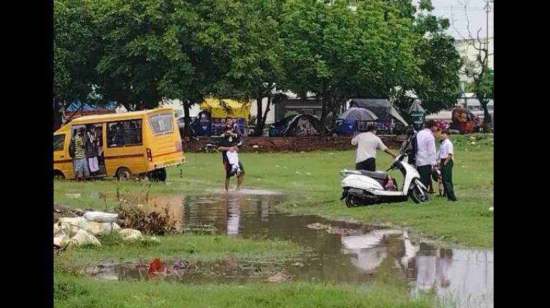   School bus overturned