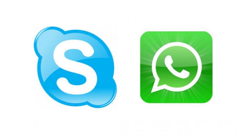 Whatsapp ,Skype 