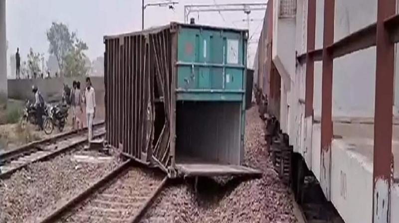 A freight train derailed in New Jalpaiguri, West Bengal