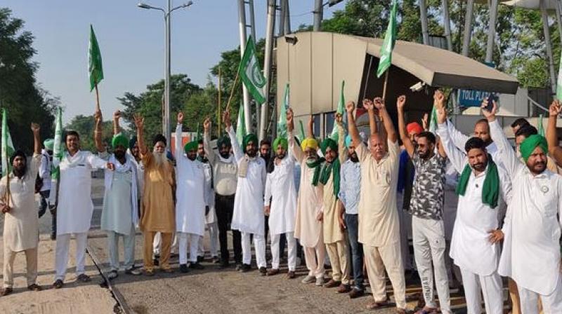 Farmer Protest at toll plaza