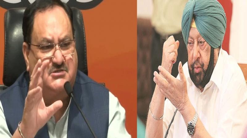 Captian Amrinder singh and jp nadda