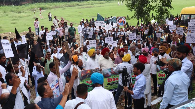 Protest by Christian community at Dhariwal against Manipur incident