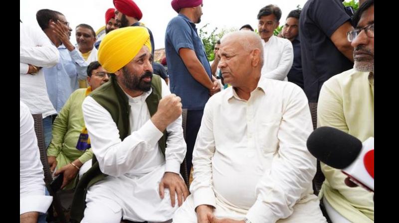 CM Bhagwant Mann at Vinesh Phogat's house 