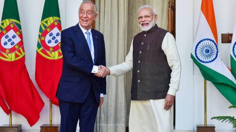 Portugal President with Modi