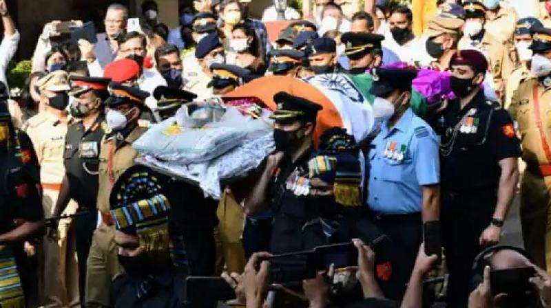 during last rites of lata mangeshkar