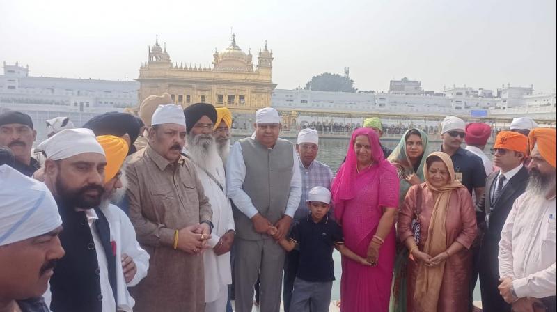 Vice-President Jagdeep Dhankhar pays obeisance at Golden Temple