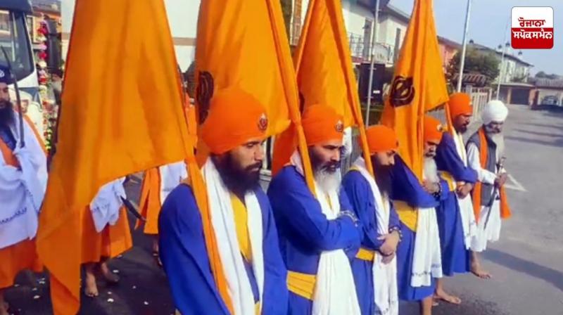 Nagar Kirtan organized in Castelmorano, Italy to commemorate the 350th martyrdom anniversary of Sri Guru Tegh Bahadur Ji