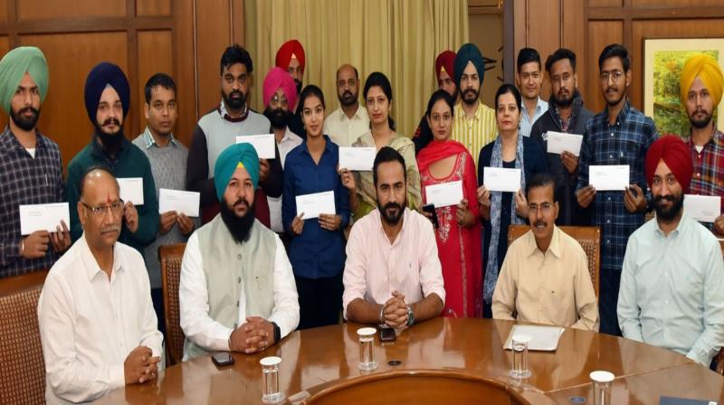 Meet Hayer handed over appointment letters to 13 newly appointed candidates