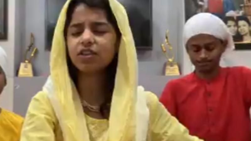 Wishing the Sikhs' holy words, written by Maithili Thakur