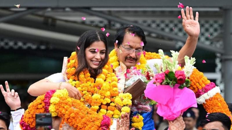Haryana's shooting girl returns home with 2 Olympic medals