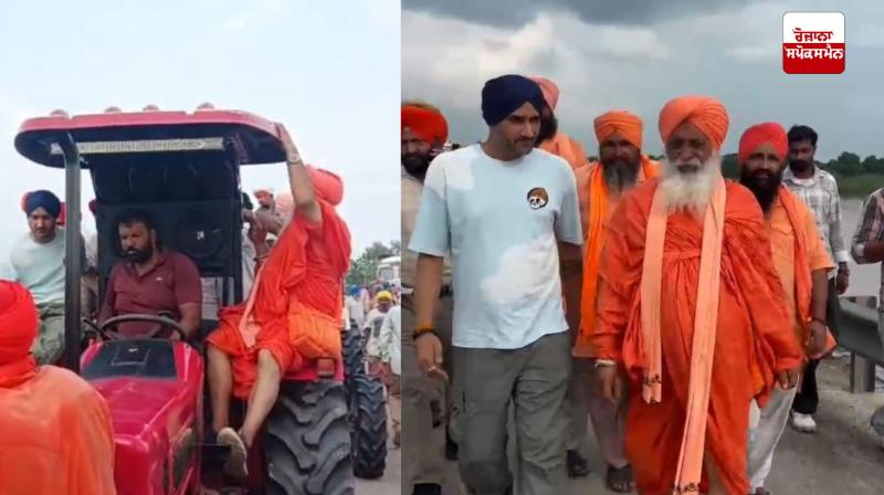 Rajya Sabha member Harbhajan Singh Bhajji and Sant Seechewal visit flood affected villages