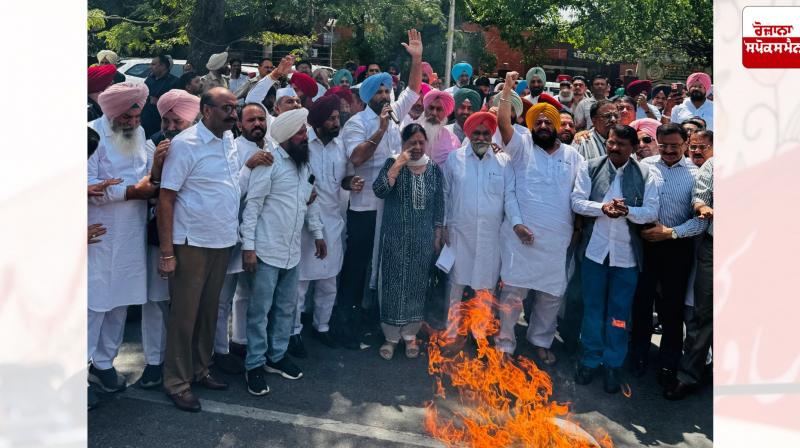 Punjab Congress workers protested and burnt an effigy against the Pahalgam terrorist attack.