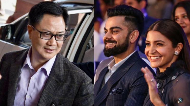 Minister Kiren Rijiju backs Anushka Sharma & Virat Kohli
