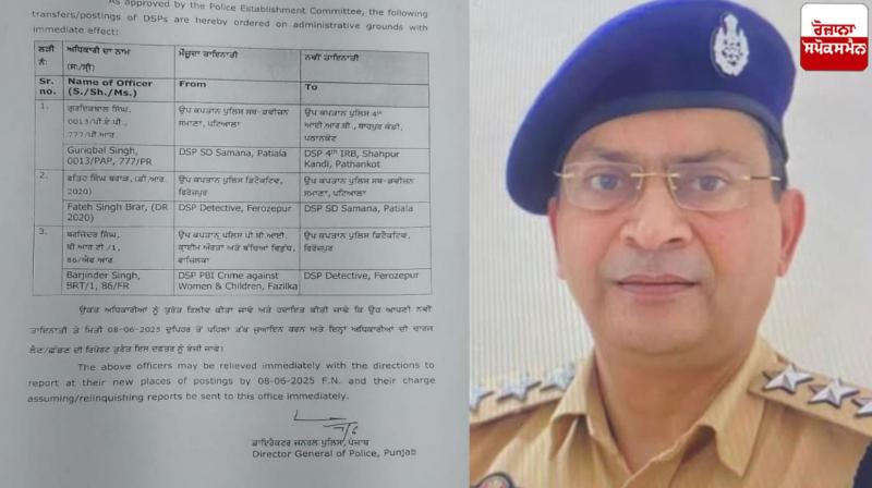 Samana DSP Transfer News in punjabi 