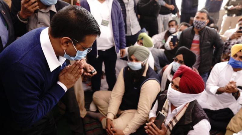 Arvind Kejriwal Visits Singhu Border As Protests Enter 12th Day