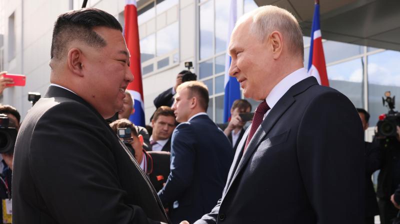 Kim Jong Un meets Vladimir Putin